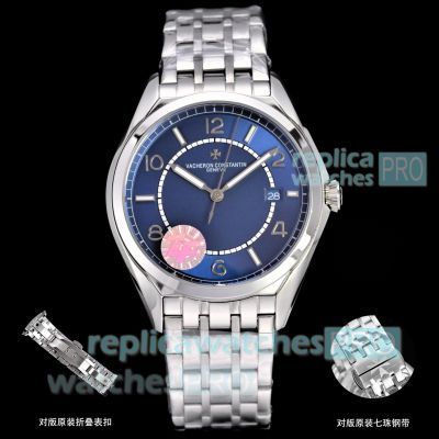 Swiss Copy ZF Factory Swiss 1326 Vacheron Constantin Fiftysix Blue Face Stainless Steel Watch 